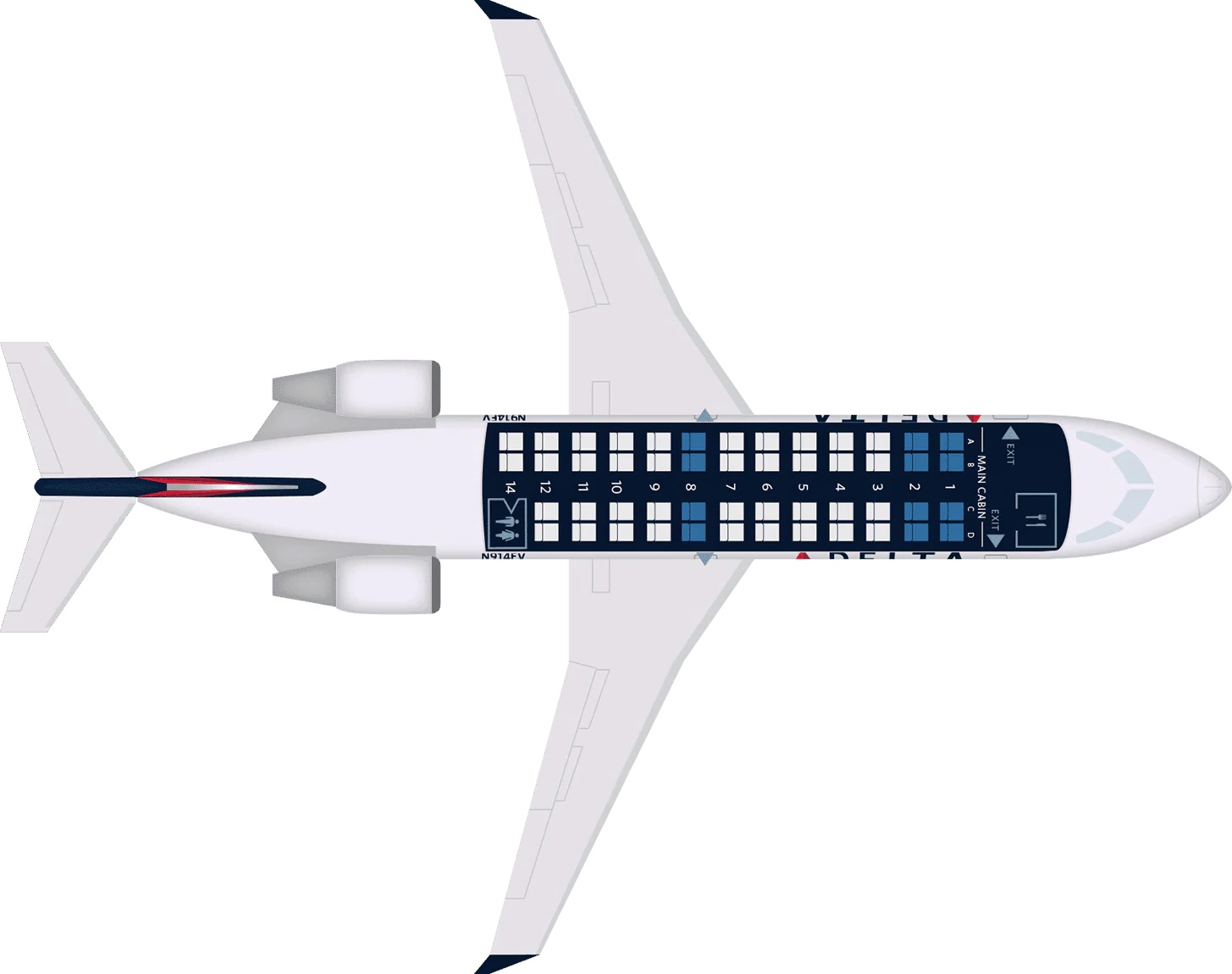 CRJ200 Seat Map