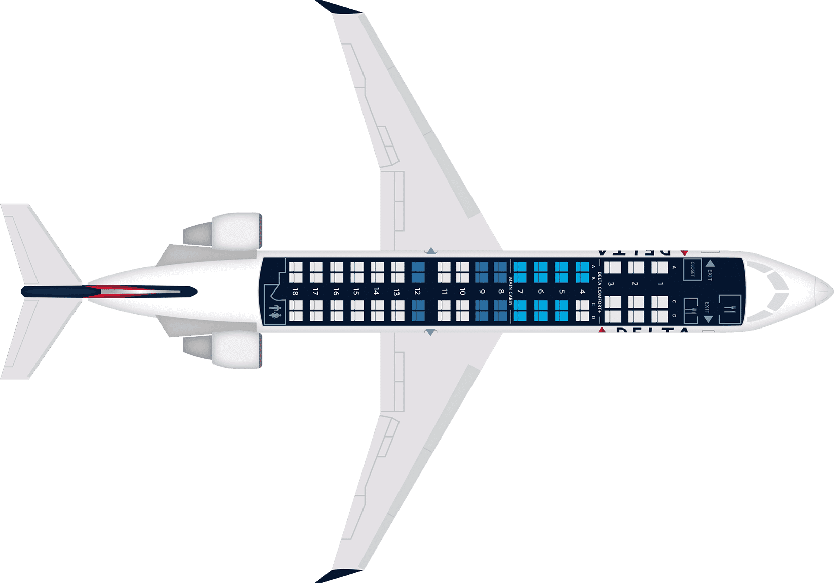 CRJ700 Seat Map