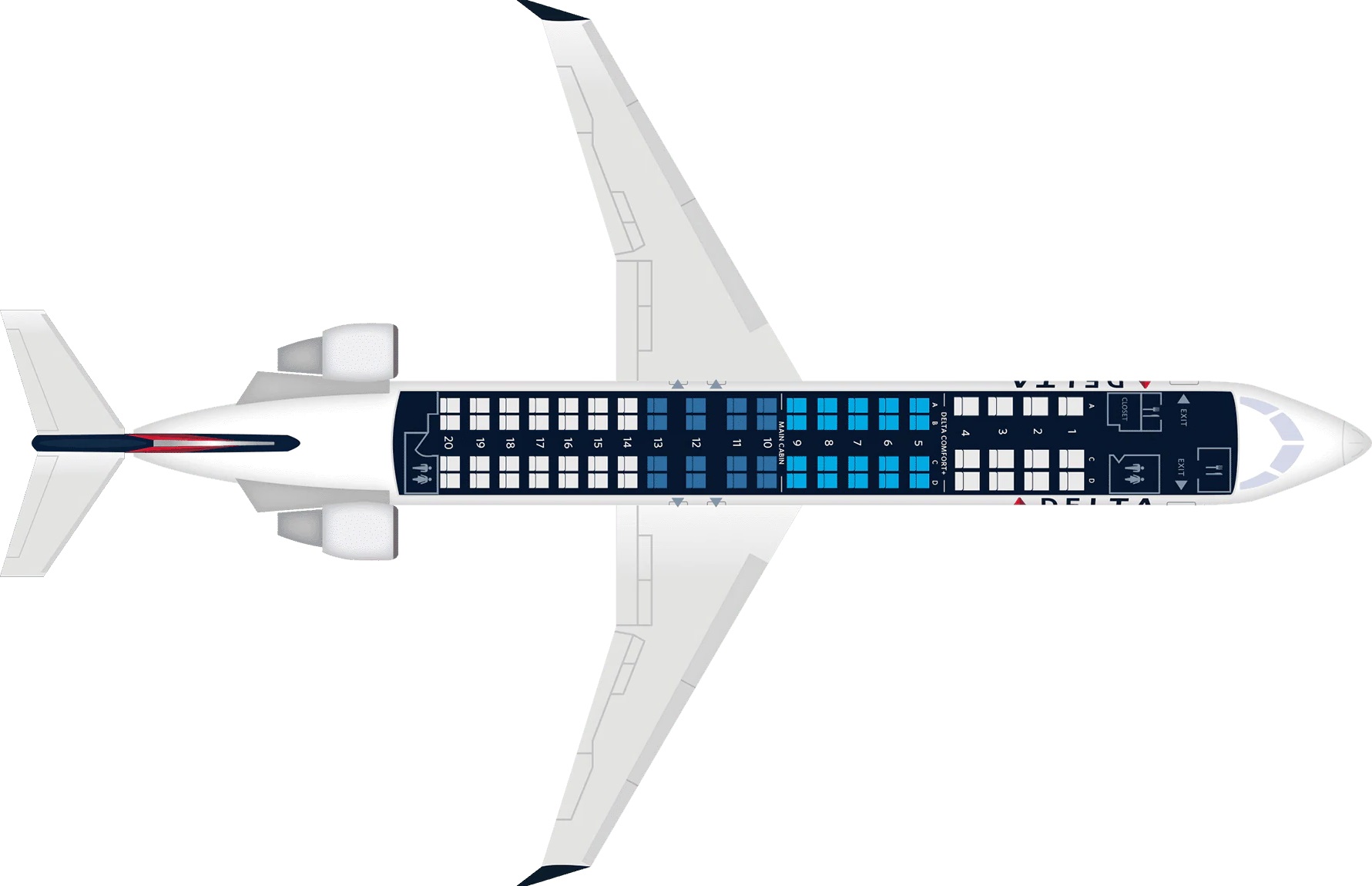CRJ900 Seat Map